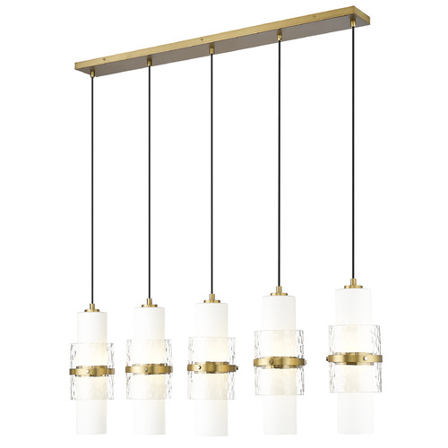 Z-Lite Cayden Modern Gold Multi-Light Pendant with Cylindrical Shade