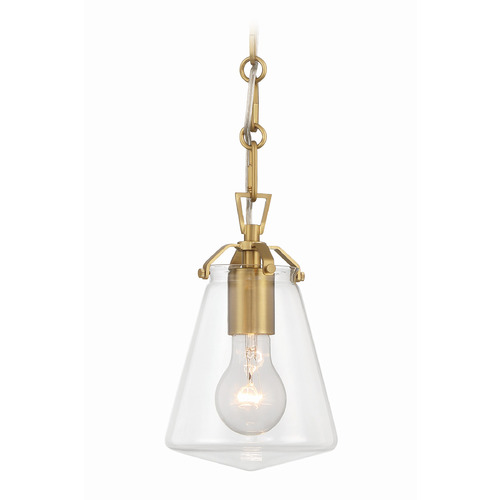 Crystorama Lighting Voss Luxe Gold Mini-Pendant Light with Conical Shade