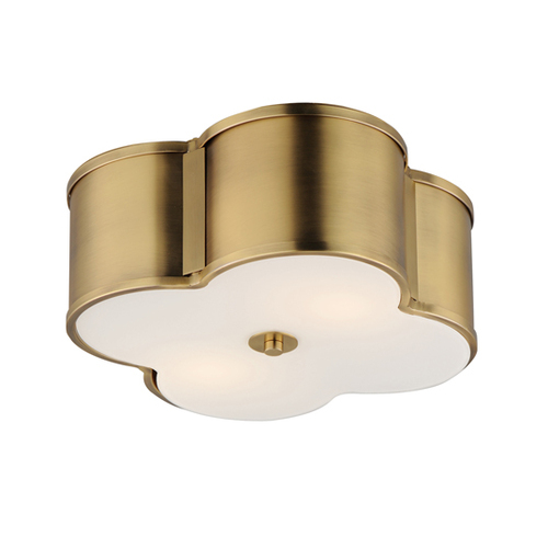 Clover 2-Light Flush Mount in Natural Aged Brass by Maxim Lighting