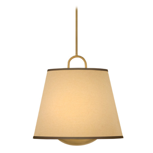 Hinkley Sonia Lacquered Brass LED Pendant Light with Empire Shade