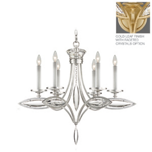 Fine Art Lamps Marquise Florentine Brushed Gold Leaf Crystal Chandelier