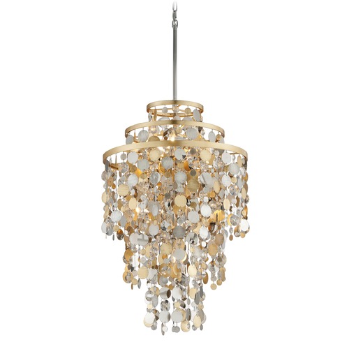 Corbett Lighting Ambrosia Gold and Silver Leaf Pendant by Corbett Lighting 215-47