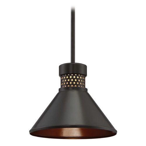 Doral Dark Bronze & Copper LED Pendant by Nuvo Lighting