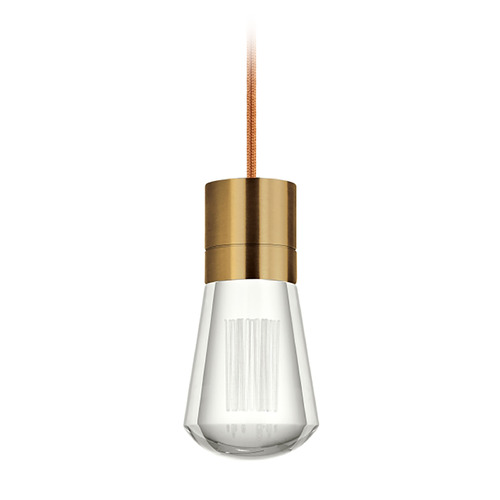 Visual Comfort Modern Collection Alva 2200K LED Pendant in Natural Brass & Red by Visual Comfort Modern 700TDALVPMCPR-LED922