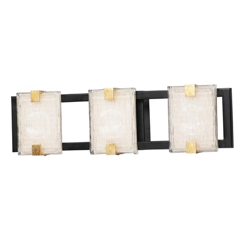 Radiant Black & Gold Leaf LED Bathroom Light by Maxim Lighting