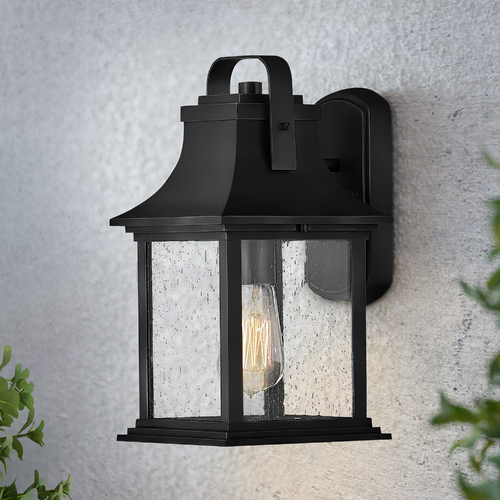Grant 13.75-Inch Textured Black Outdoor Wall Light by Hinkley Lighting