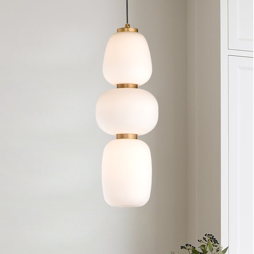 Soji 3-Light LED Pendant in Black & Gold by ET2 Lighting