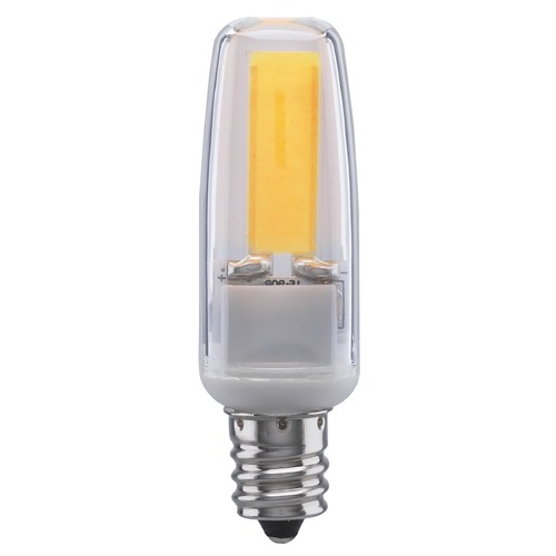 Satco 4 Watt LED 3000K 480 Lumens Clear Candelabra Base 120-130 Volt Dimmable