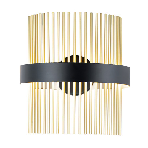 Chimes LED Wall Sconce in Black & Satin Brass by ET2 Lighting