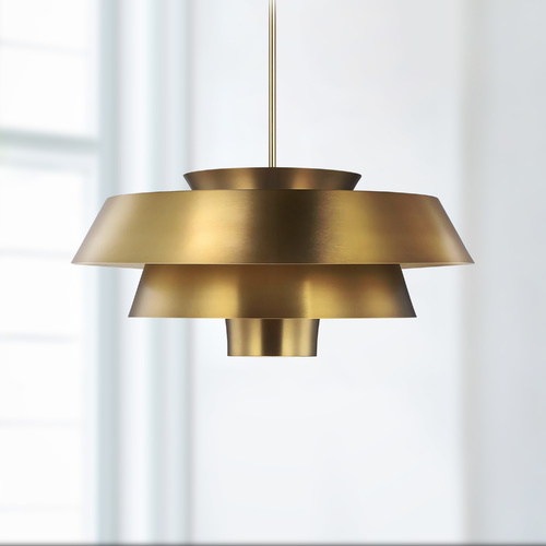 Visual Comfort Studio Collection ED Ellen-DeGeneres Brisbin Burnished Brass Pendant by Visual Comfort Studio EP1081BBS