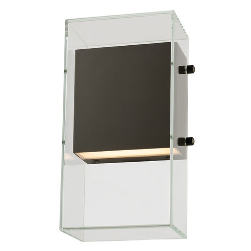 Kalco Lighting Aria Small Outdoor LED ADA Wall Sconce in Matte Black with Clear Glass 405421MB