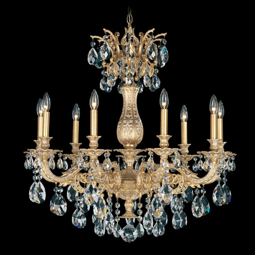 Schonbek Worldwide Lighting Milano Parchment Gold Crystal Chandelier