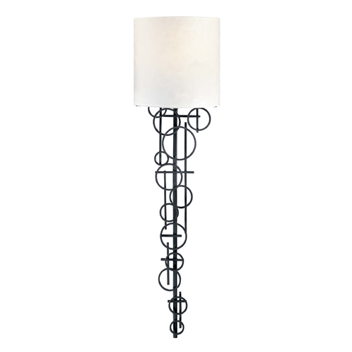George Kovacs Lighting 30-Inch Wall Sconce with Pearl Mist Glass in Black by George Kovacs P5130-066