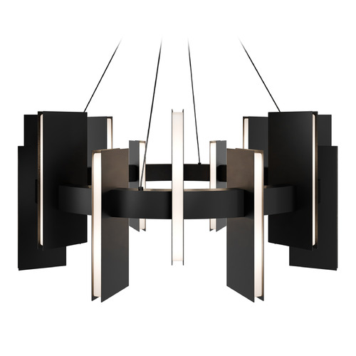 Modern Forms by WAC Lighting Modern Forms Ronan Black LED Pendant Light with Rectangle Shade PD-9533-BK
