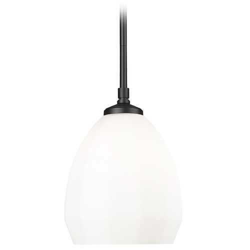 Z-Lite Oren Matte Black Mini-Pendant Light with Bowl / Dome Shade