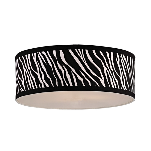 14-Inch Zebra Print Drum Shade for Milo Collection by Design Classics