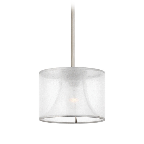 Mime 9-Inch Small Pendant in Brushed Nickel by Fredrick Ramond