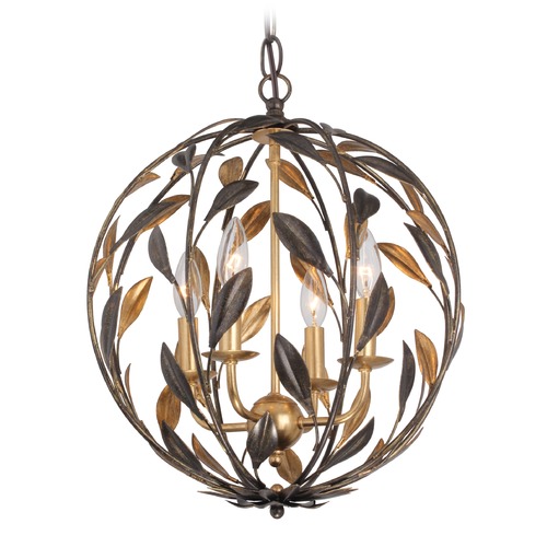 Crystorama Lighting Broche English Bronze / Antique Gold Pendant Light