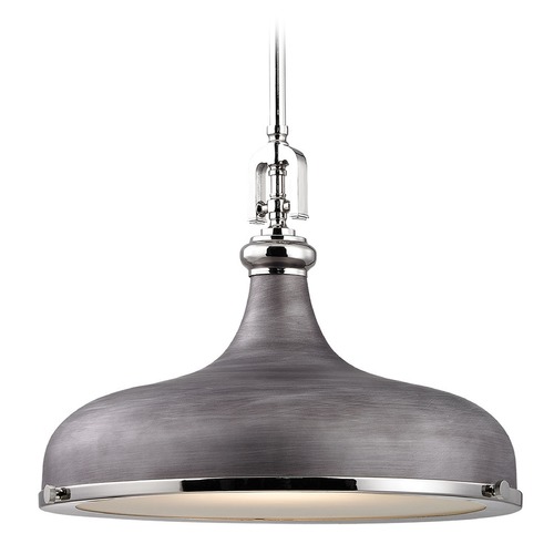 Elk Lighting Farmhouse Barn Light Polished Nickel / Zinc Rutherford by Elk Lighting 57082/1