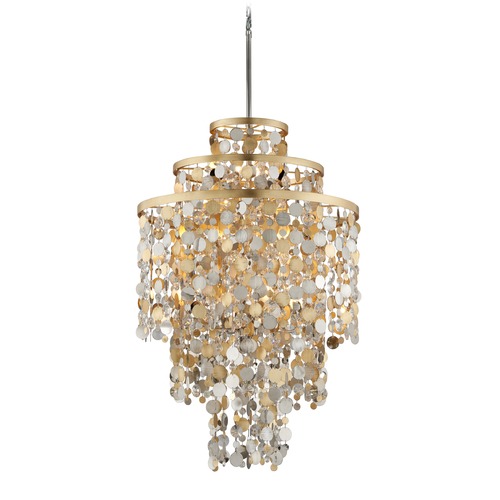 Corbett Lighting Ambrosia Gold and Silver Leaf Pendant by Corbett Lighting 215-711