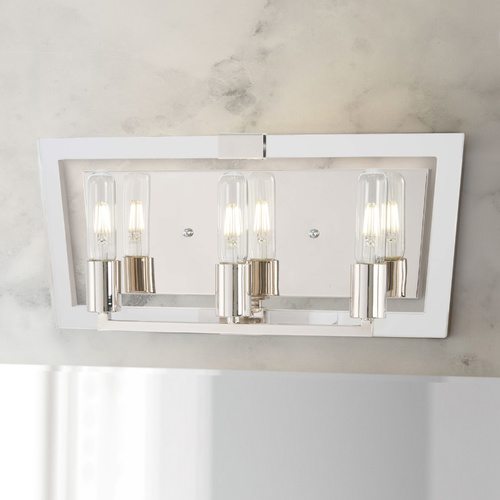 George Kovacs Lighting Crystal Chrome 3-Light Bath Light in Polished Nickel by George Kovacs P1373-613