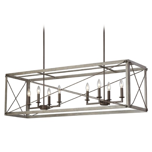 Thornwood LED Linear Light in Washed Pine & Iron by Visual Comfort Studio