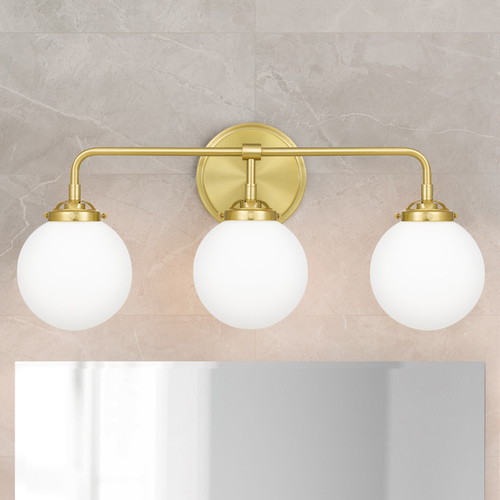 Landry Satin Brass 3-Light Bathroom Light by Quoizel Lighting