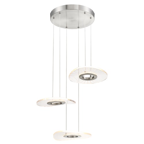 George Kovacs Lighting Light Ray Brushed Nickel LED Multi-Light Pendant by George Kovacs P1783-084-L