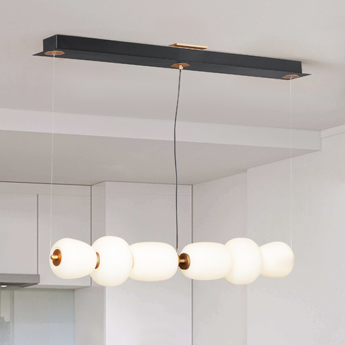 ET2 Lighting Soji 40-Inch LED Linear Pendant in Black & Gold by ET2 Lighting E25068-92BKGLD