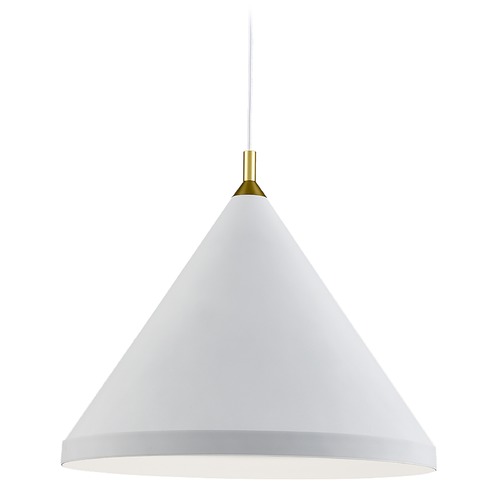 Kuzco Lighting Dorothy White & Gold Pendant by Kuzco Lighting 492824-WH/GD