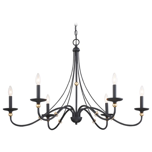 Westchester County Sand Coal with Skyline Gold Leaf Chandelier by Minka Lavery