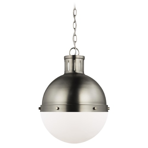 Visual Comfort Studio Collection Visual Comfort Studio Hanks Antique Brushed Nickel LED Pendant Light with Bowl / Dome Shade 6577101EN3-965