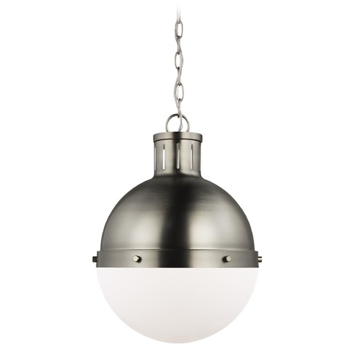 Visual Comfort Studio Hanks Antique Brushed Nickel LED Pendant Light with Bowl / Dome Shade