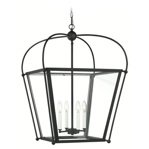 Visual Comfort Studio Collection Charleston Midnight Black Pendant Light with Square Shade