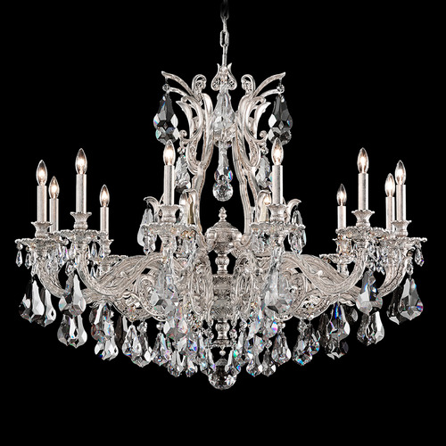 Sophia Antique Silver Crystal Chandelier by Schonbek Lighting