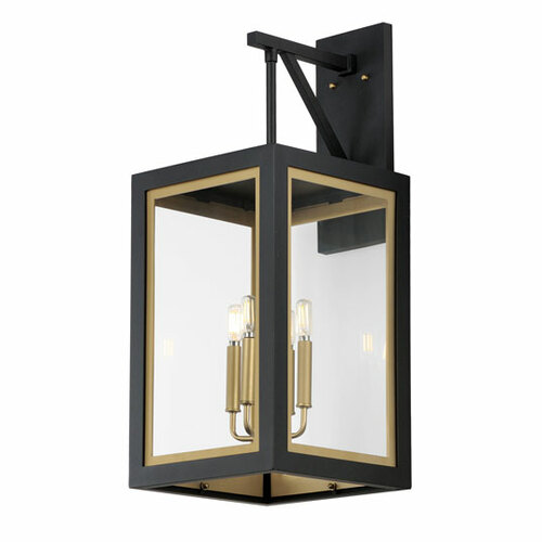Neoclass 4-Light Outdoor Wall Light in Black & Gold by Maxim Lighting