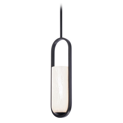 Modern Forms by WAC Lighting Rollins 16-Inch Alabaster LED Pendant in Black by Modern Forms PD-26316-BK