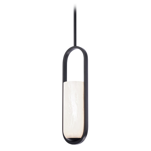 Rollins 16-Inch Alabaster LED Pendant in Black by Modern Forms