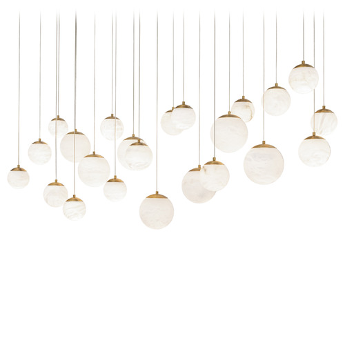 Modern Forms Pisces Aged Brass LED Multi-Light Pendant with Globe Shade
