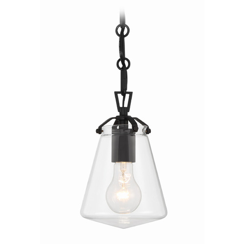 Crystorama Lighting Voss Matte Black Mini-Pendant Light with Conical Shade
