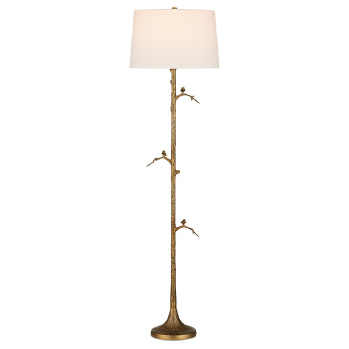 Currey and Company Piaf Antique Brass Floor Lamp with Empire Shade