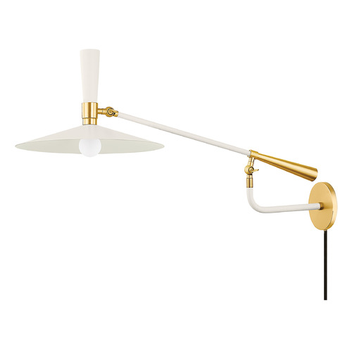 Mitzi By Hudson Valley Tali Roth Milena Aged Brass & Soft Cream LED Swing Arm Lamp