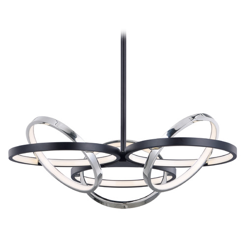 ET2 Lighting Gyro II LED Pendant in Black & Polished Chrome by ET2 Lighting E24787-BKPC