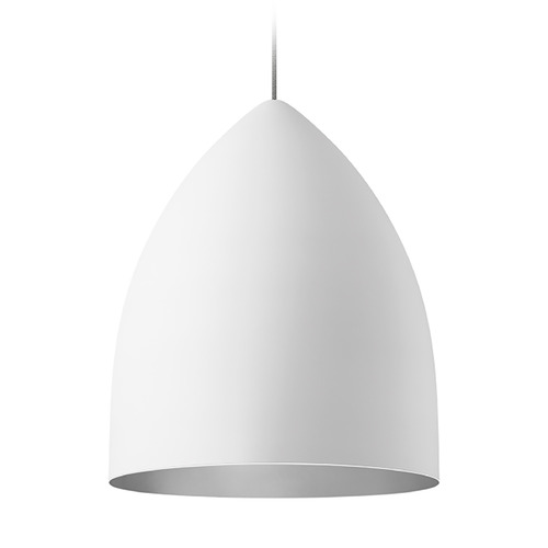 Signal Grande LED Pendant in White & Platinum by Visual Comfort Modern