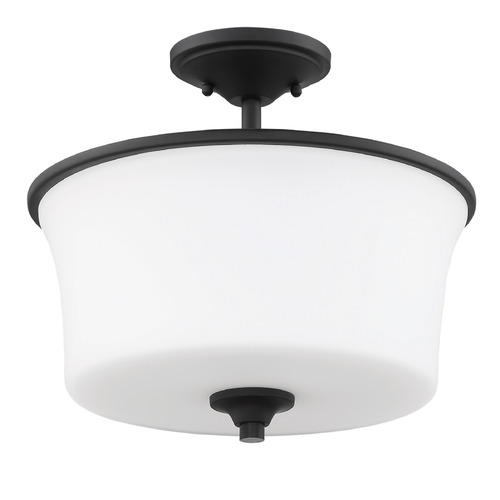 Craftmade Lighting Gwyneth Flat Black Semi-Flush Mount by Craftmade Lighting 50452-FB-WG