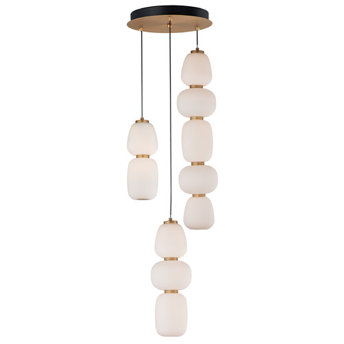 Soji 3-Light LED Pendant in Black & Gold by ET2 Lighting