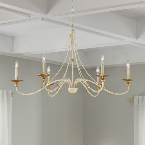 Minka Lavery Westchester County Farm House White with Gilded Gold Leaf Chandelier by Minka Lavery 1046-701