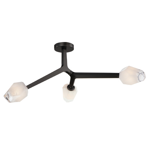 Blossom 3-Light LED Flush Mount in Black by ET2 Lighting