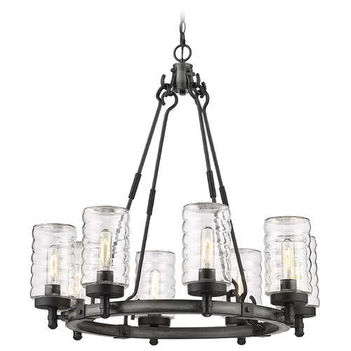 Z-Lite Tahoe Ashen Barnboard Outdoor Chandelier by Z-Lite 588-8ABB