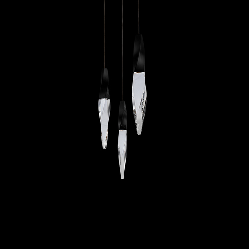 Schonbek Beyond Kindjal LED 3-Light Pendant in Black by Schonbek Beyond BPD13203-BK
